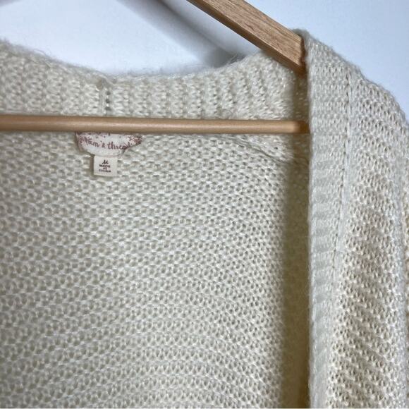 Hem & Thread Oversized Chunky Knit Cardigan Cream - Picture 4 of 5